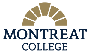 montreat college with a gold half moon icon above the text