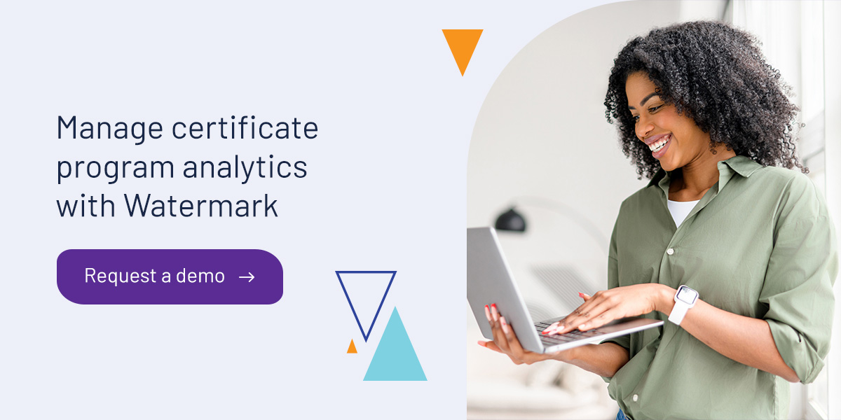 Manage certificate program analytics with Watermark